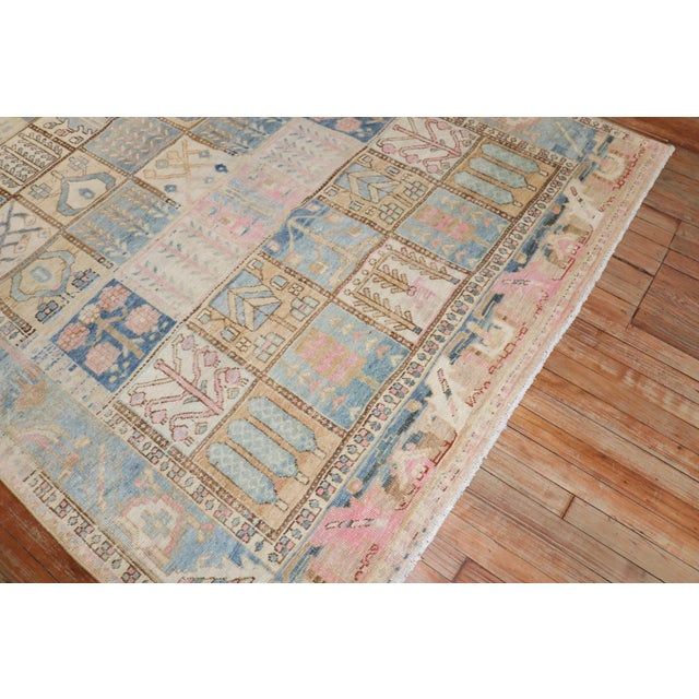 Textile Zabihi Collection Vintage Garden Box Persian Bakhtiari Rug - 6' x 8'4" For Sale - Image 7 of 10