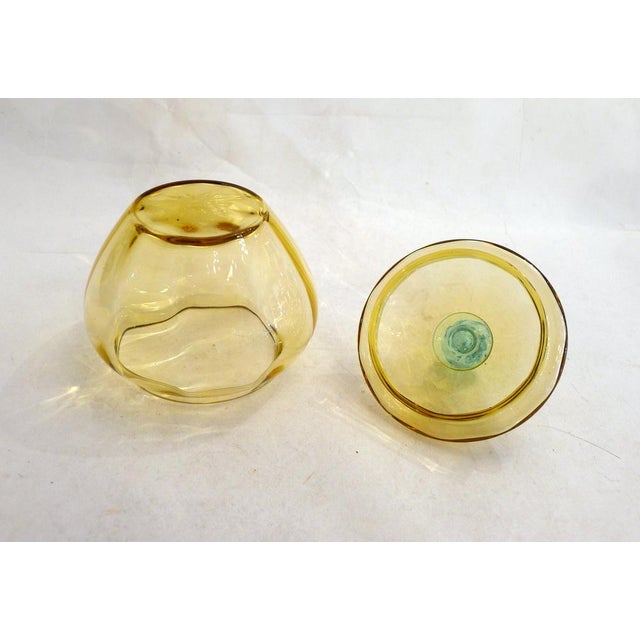 Glass Antique Candy Dish in 2-Tone Blown Glass, 1890s For Sale - Image 7 of 11