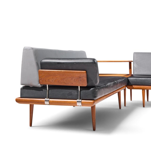 Mid 20th Century Peter Hvidt for France & Søns "Minerva" Mid Century Danish Teak Three Piece Sectional Sofa For Sale - Image 5 of 8