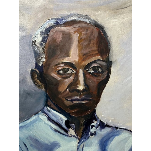 Vintage Original Oil Painting Portrait of an African American Man For Sale - Image 10 of 12