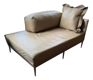Verellen Attributed Jackson Chaise in Dune Leather