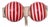 Vintage 1970s Signed Crown Trifari Round Domed Clear, Red & White Striped Clip Earrings-2 Pieces For Sale