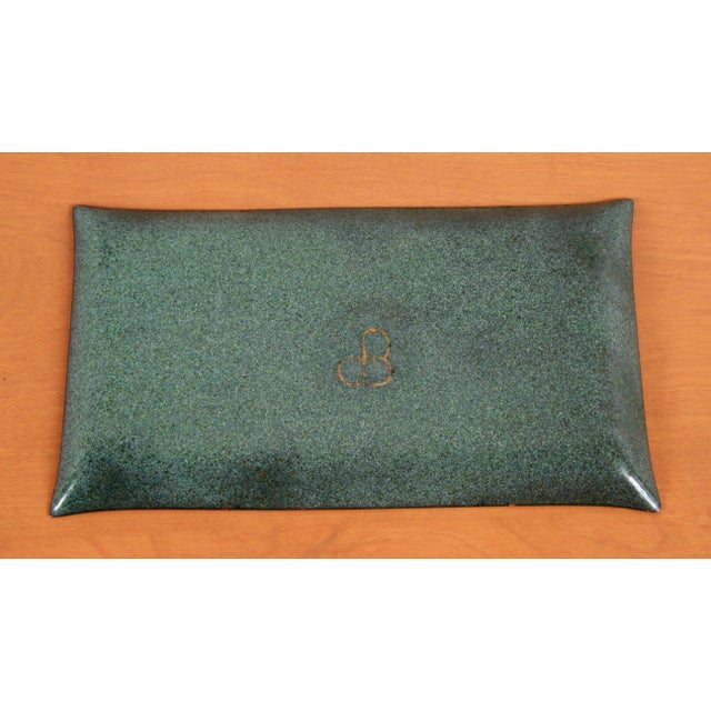 Vintage Mid Century Modern Enamel on Copper Dish For Sale In Providence - Image 6 of 7