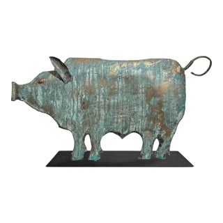 Mid-Late 20th Century American Copper Pig Weathervane For Sale