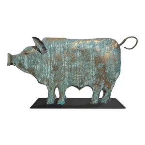 Mid-Late 20th Century American Copper Pig Weathervane