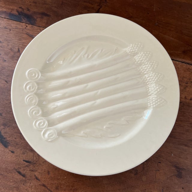Vintage Cream Boch De Louviere Belgian Asparagus Plates- Set of 6 For Sale In Providence - Image 6 of 9