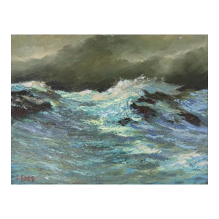 Mid 20th Century Impressionist Seascape Painting For Sale