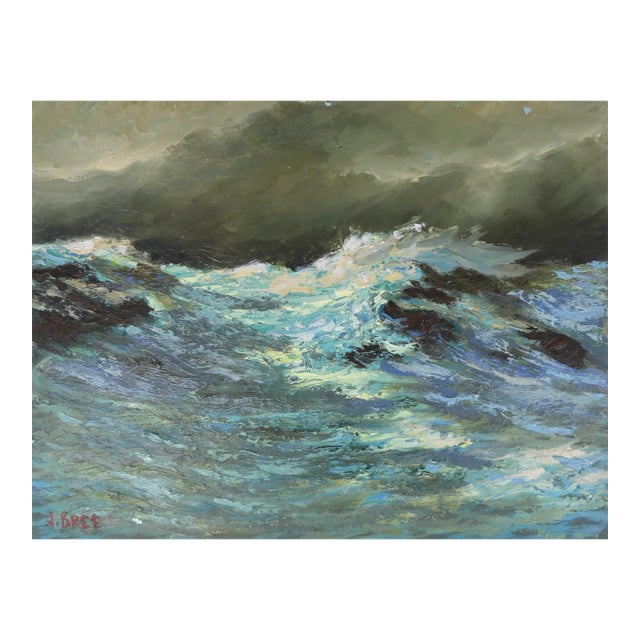 Mid 20th Century Impressionist Seascape Painting For Sale