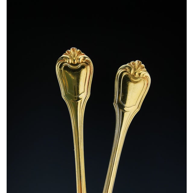 Vintage Solid Silver with Gold Finish Cutlery Set for 12 People from Christofle & Cardeilhac, 1950s, Set of 138 For Sale - Image 6 of 18