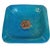 Mid-Century Modern 1960s Ugo Zaccagnini Italian Ceramic Ashtray With Floral Medallion in Turquoise Glaze For Sale - Image 3 of 5