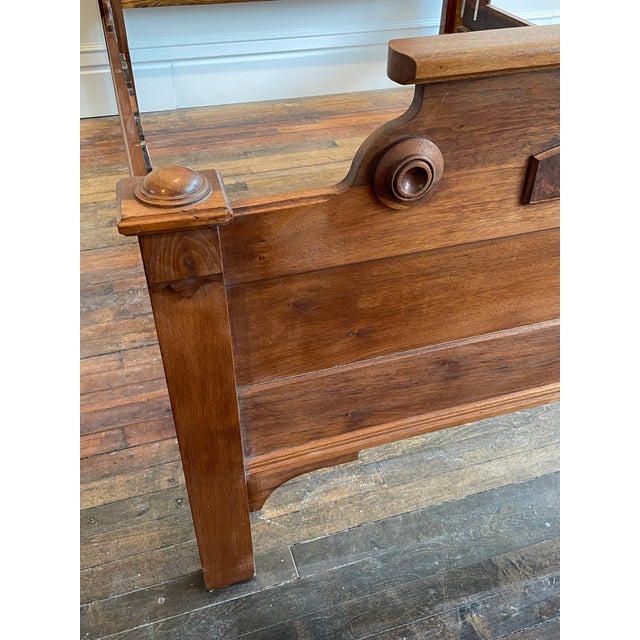 Burnt Umber Antique Victorian/Eastlake Walnut Full Size Bed For Sale - Image 8 of 15