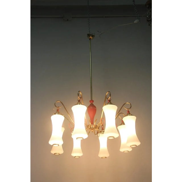 Mid-Century Italian Brass and Glass Chandelier, 1950s For Sale - Image 13 of 18
