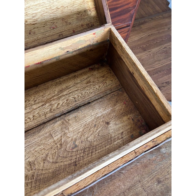 Vintage Mid Twentieth Century Woven Rattan Bamboo Decorative Stacking Suitcase With Brass Fittings For Sale - Image 10 of 11