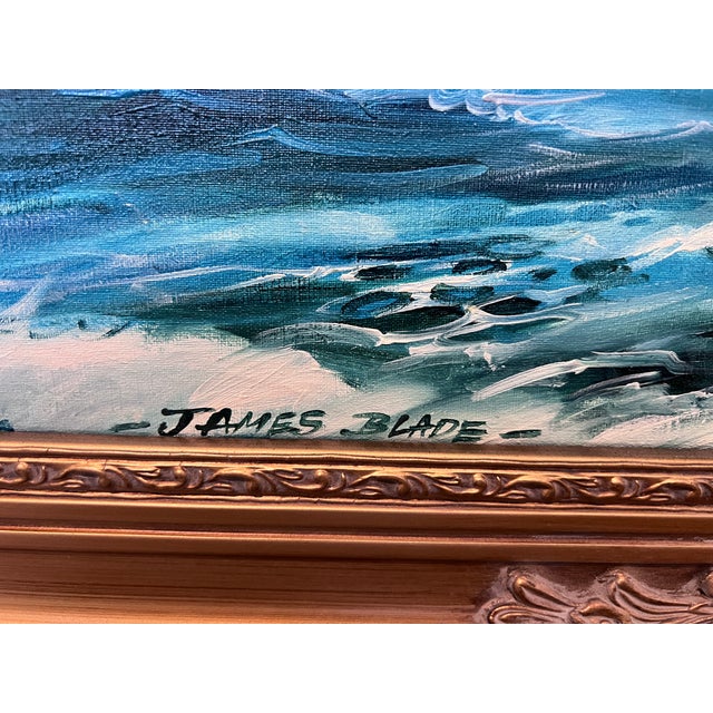 Large James Blade (Uk 20c) Oil Painting Sailing Ship Maritime Nautical Seascape For Sale In Jacksonville, FL - Image 6 of 8