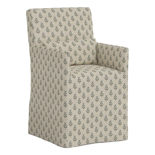 Stoffer Home x Cloth & Company Slipcover for Lindy Dining Armchair in Francie Floral Sage For Sale