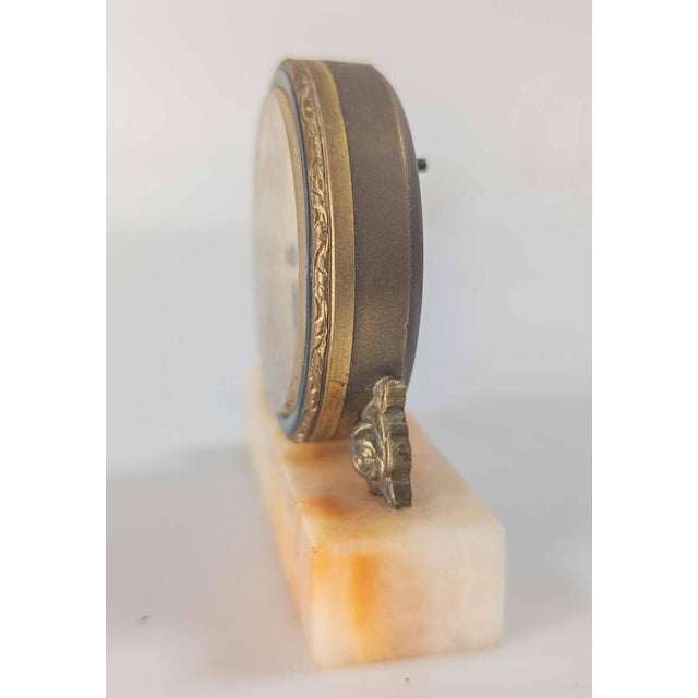 20th Century Art Deco Style Miniature Swiss Desk Clock "Le Petite Forgeron" Attributed to Fabr Suisse For Sale - Image 9 of 9
