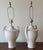 Vintage White Glazed Ceramic Urn Lamps - a Pair For Sale - Image 4 of 6