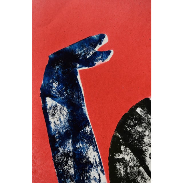 Black Ernst Bräuer, Three Horses Against Red, 1963, Monotype Paint For Sale - Image 8 of 12