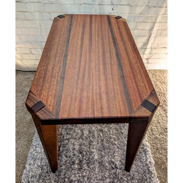 Mahogany and Walnut End Table For Sale - Image 4 of 7