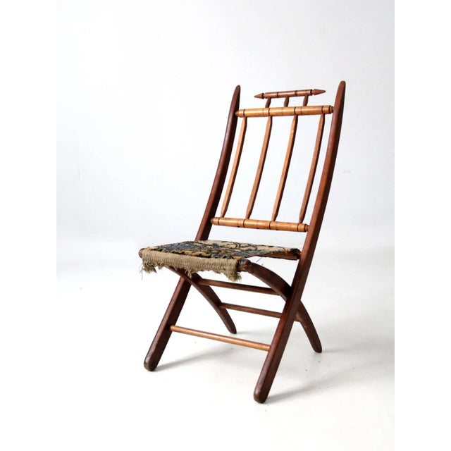 Late 19th Century Antique Victorian Folding Camp Chair For Sale - Image 5 of 12