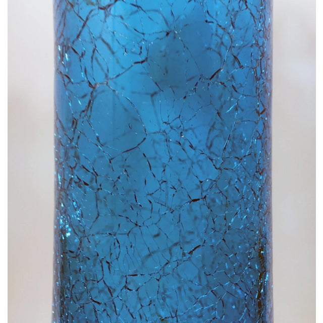 Blenko Blenko-Style Ruffle Top Crackle Vase For Sale - Image 4 of 6