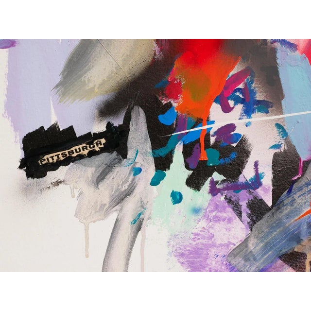 2020s 2022 "Untitled (After Art Blakey)" Colorful Abstract Mixed Media Painting by David Hardaker For Sale - Image 5 of 11