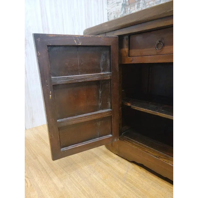 Rustic Antique Shanxi Province Winged Elmwood Sideboard For Sale - Image 3 of 13