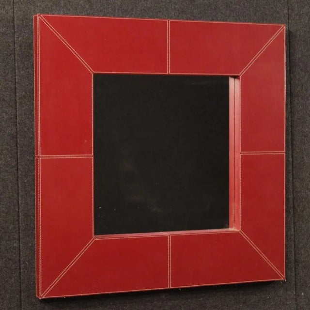 Italian Red Mirror, 1980s For Sale - Image 4 of 13