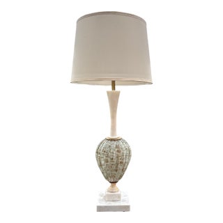 Mid Century Murano Glass and Alabaster Table Lamp by Seguso For Sale