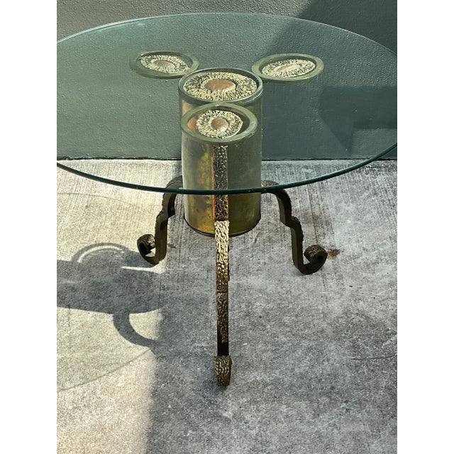 Vintage Sculptural Mixed Metal Table Pedestal For Sale In West Palm - Image 6 of 10