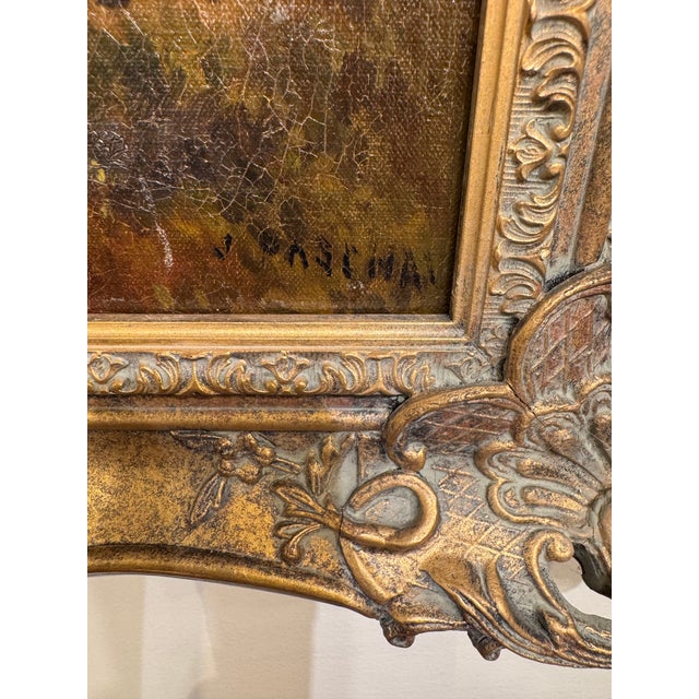 19th Century 19th Century Oil on Canvas "Grazing Cattle" For Sale - Image 5 of 9