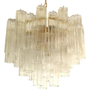 Murano Style Glass Sputnik Chandelier Italian in Gold from Simoeng