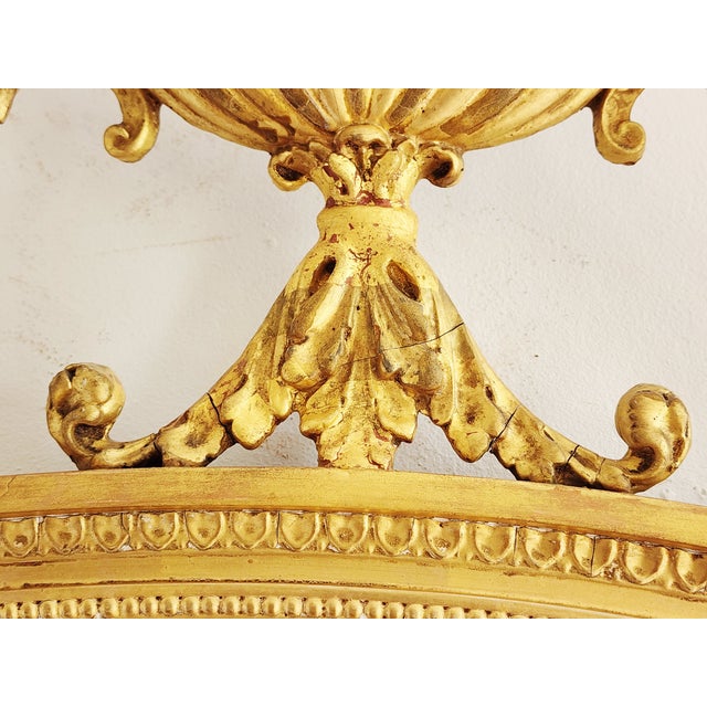 Early 20th Century Antique Early 20th Century Adam Style Giltwood Mirror For Sale - Image 5 of 16