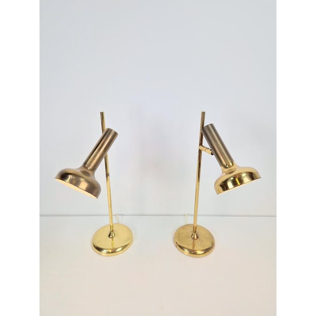 Metal Vintage Brass Trumpet Table Lamps by Solken Leuchten, 1970s, Set of 2 For Sale - Image 7 of 13