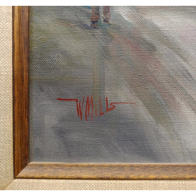 Red Wilfrid T. Mills-Los Angels Trolley Car at Sierra Madre Station -Oil Painting For Sale - Image 8 of 11