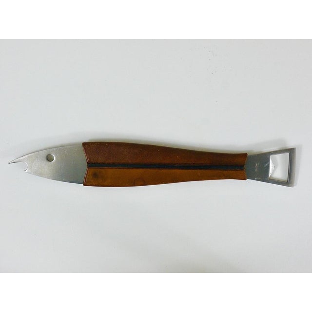 1960s Mid-Century Austrian Fish Bottle Opener in Leather by Carl Auböck for Amboss, 1960s For Sale - Image 5 of 16