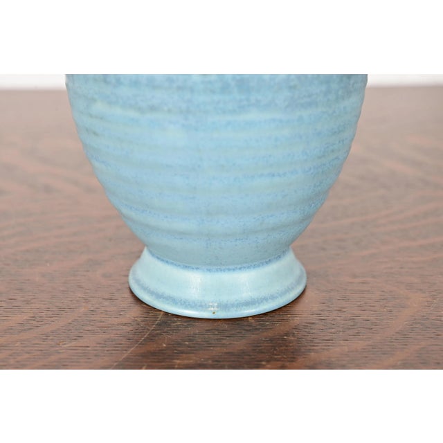 Blue Rookwood Pottery Arts & Crafts Glazed Ceramic Vase, 1934 For Sale - Image 8 of 12
