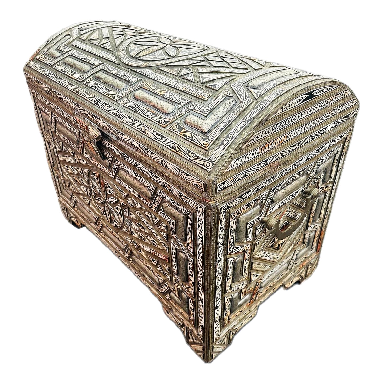 19th Century Extra Large Antique Moroccan Trunk Moorish Design | Chairish
