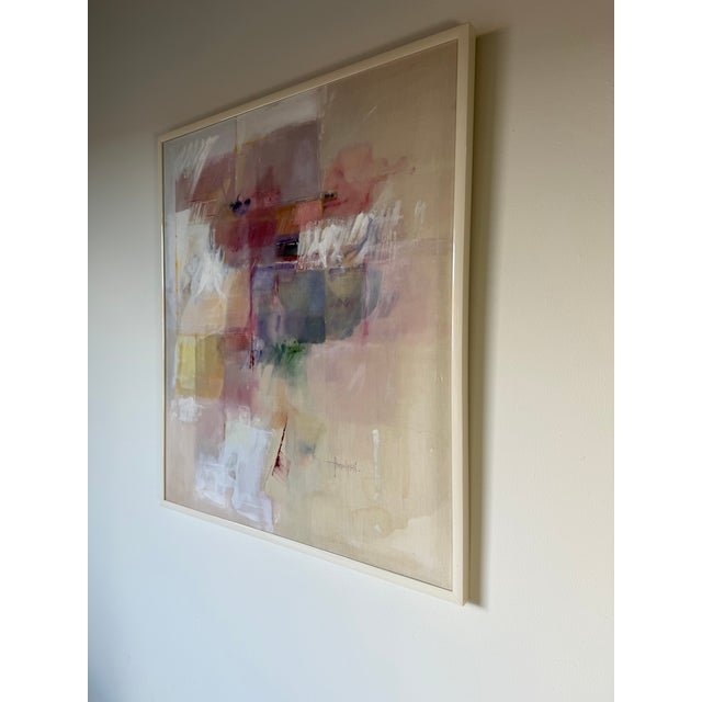 1980s Large Vintage Abstract Expressionist Oil on Canvas Painting – Framed For Sale - Image 5 of 13