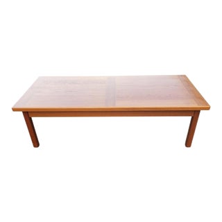 Danish Modern Solid Teak Cocktail Table Coffee Table For Sale