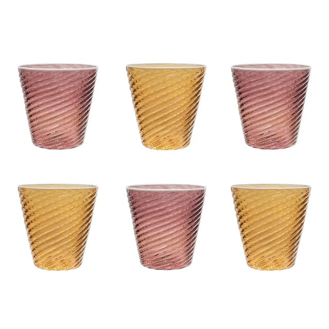 Not Yet Made - Made To Order Celerie Kemble Glassware for Chairish Assorted Twisty Cups in Amber/Violet, Set of 6 For Sale - Image 5 of 5