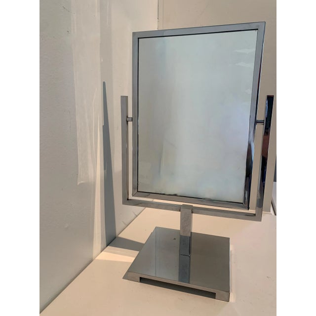 Charles Hollis Jones Polished Chrome Double Sided Mirror For Sale In Los Angeles - Image 6 of 12