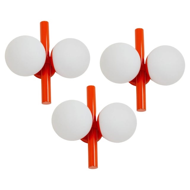 Mid-Century Orbital Wall Light in Orange attributed to Kaiser, Germany, 1970s For Sale - Image 11 of 11