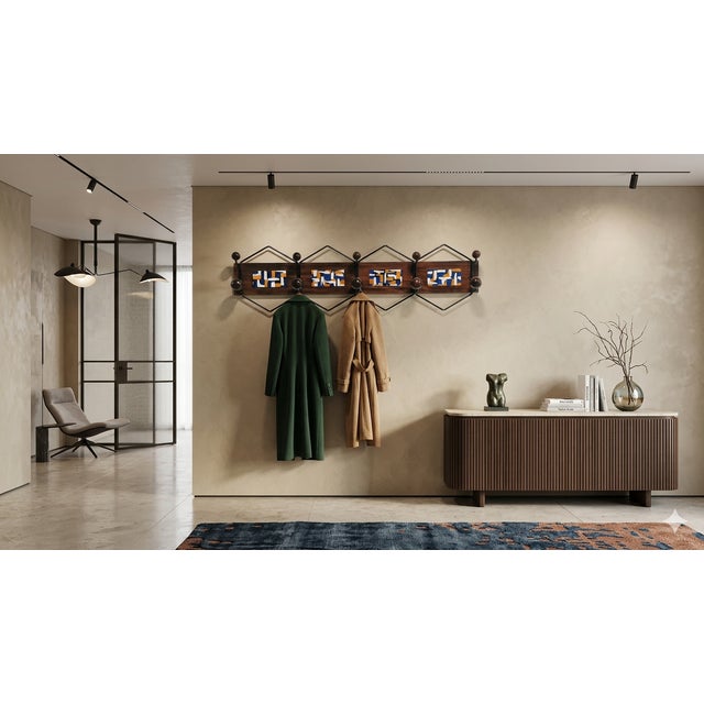 Mid-Century Modern Wall Coat Rack, 1950s, in Flawless conditions. Designed 1950 to 1959