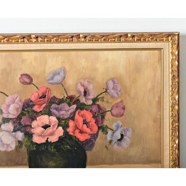 Pink French Vintage Framed Floral Still Life For Sale - Image 8 of 9