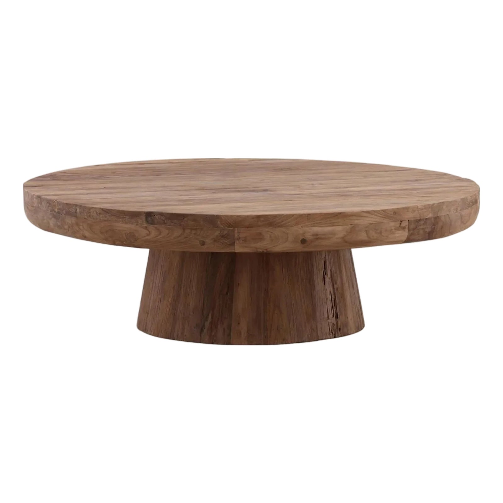 Foundry Teak Modern Rustic Round Coffee Table | Chairish