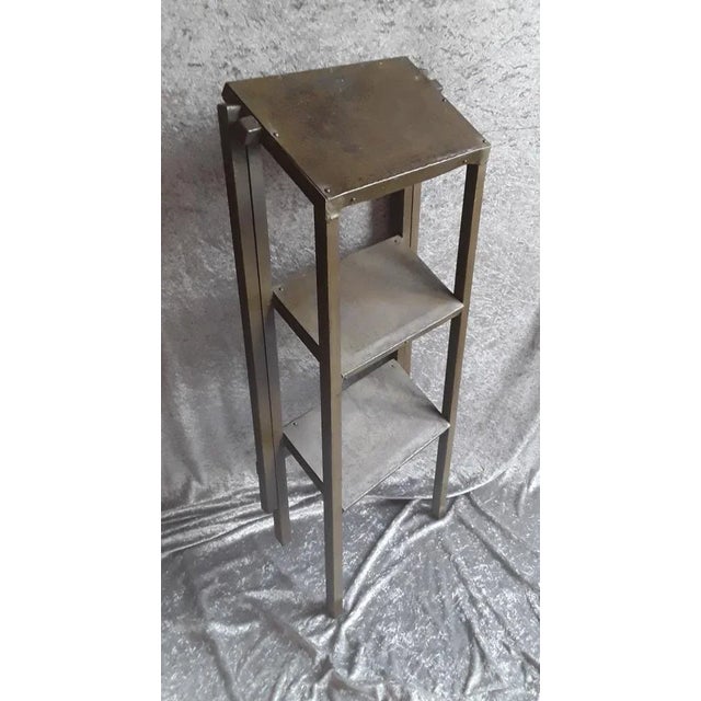 Metal Vintage Industrial Step Ladder in Metal, 1950s For Sale - Image 7 of 8