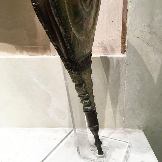 Venezian Green Lacquered Wooden Fireplace Bellows, 1750 For Sale - Image 10 of 14