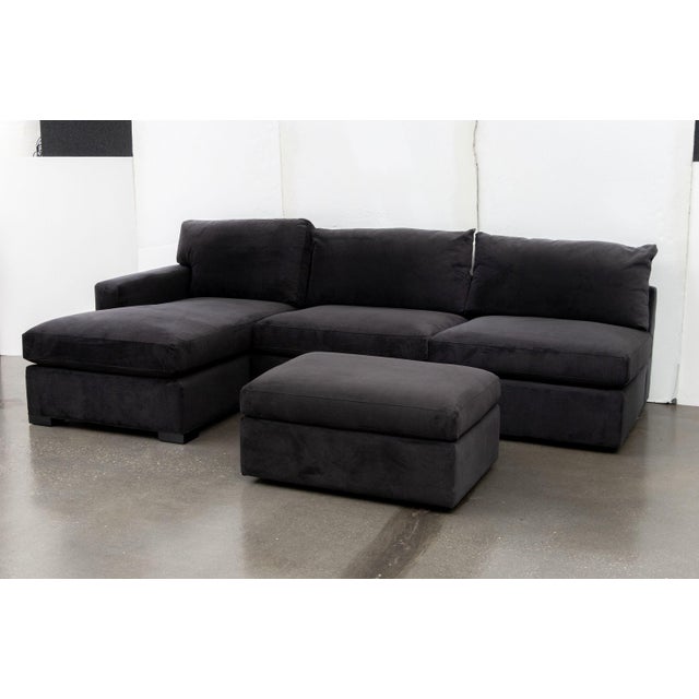 Textile Modern Dark Velvet Upholstered Modular Sofa For Sale - Image 7 of 14