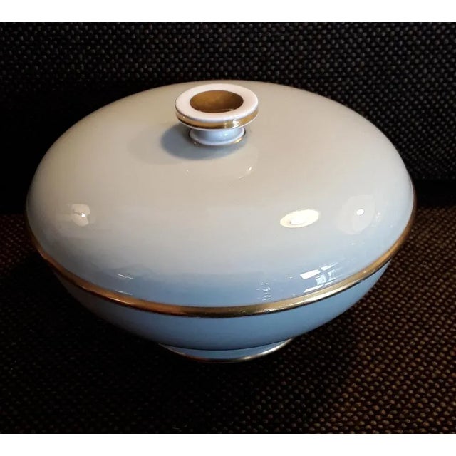 German Art Deco Mint Green Porcelain Cover Box from Rosenthal, 1938, in Very Good conditions. Designed 1920 to 1949 This...